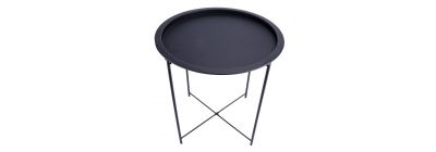 Mesa metálica redonda lisa negro