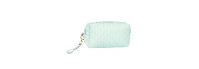 Cosmetiquera con zipper celeste