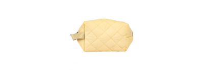Cosmetiquera rombos y zipper beige