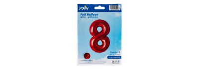 Globo metálico número 8 rojo