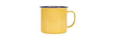 Jarra metálica 10cm amarillo y azul