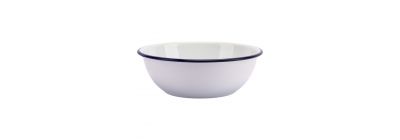 Bowl loza liso 16cm blanco y azul