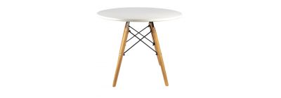 Mesa madera blanco beige y negro