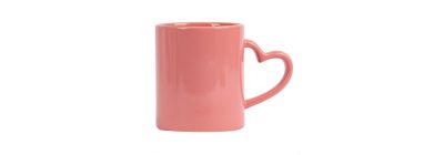 Jarra cerámica lisa con asa forma corazón 9.5x8cm 310ml 