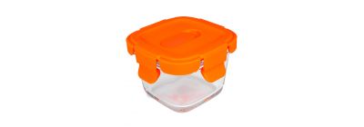 Tupper almacenamiento vidrio con tapa 160ml coral