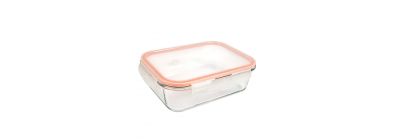 Tupper almacenamiento vidrio con tapa 1500ml coral