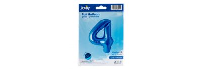 Globo metálico azul número 4 azul