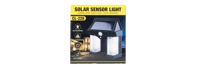 Lámpara solar con sensor movimiento negro