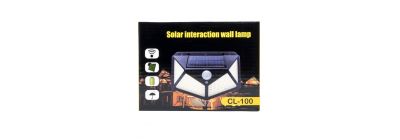 Lámpara solar con sensor movimiento negro