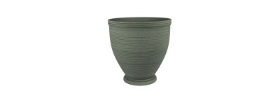 Maceta redonda con relieve gris