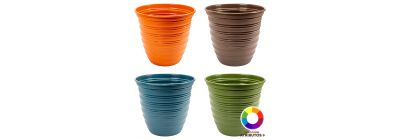 Maceta plástica redonda relieve