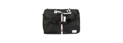 Bolso tela con detalle franja negro y gris