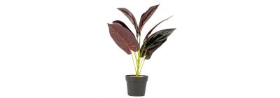 Planta artificial con maceta plástica lisa