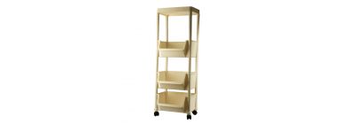 Verdulero liso 4 compartimientos beige