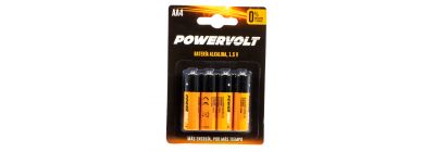 Batería alkalina powervolt AA 4und 