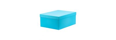 Caja rectangular celeste con tapa