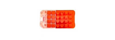 Molde silicón con forma corazon rosa y regalo 23x14x1.6cm surtido