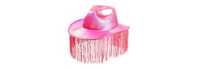 Sombrero vaquero rosado tornasol