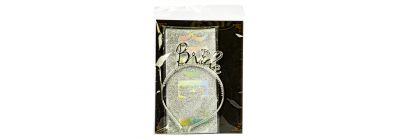 Diadema y cinta Bride To Be plateado