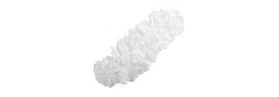 Collar tela flores 1.1m blanco