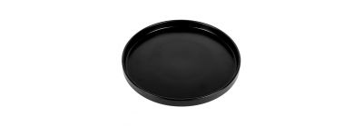 Plato porcelana plano redondo liso negro