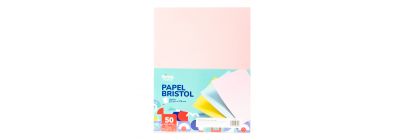 Hoja papel Bristol liso 50und surtido