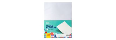Hoja papel lisa 100und blanco