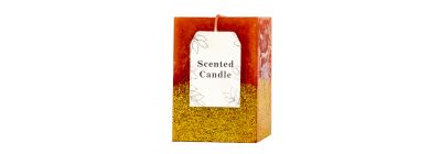 Candela aromática escarchada rojo y dorado
