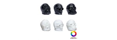 Calavera con luz y relieve