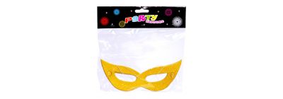 Antifaz cartón escarchado dorado