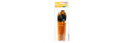 Pincel madera 6pzas