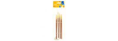 Pincel madera 4pzas marron y dorado