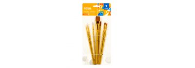 Pincel madera liso 7pzas 