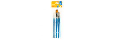 Pincel madera liso 5pzas azul