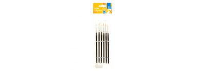 Pincel madera liso 6pzas negro
