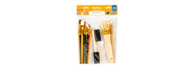 Pincel brocha y esponja madera 25pzas surtido