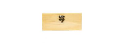 Caja madera rectangular con cierre metálico 17.5x12.5x8cm beige