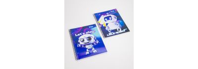 Cuaderno espiral estampado robot 100h surtido
