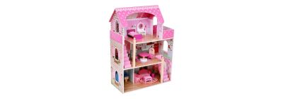 Casa madera muñecas con accesorios