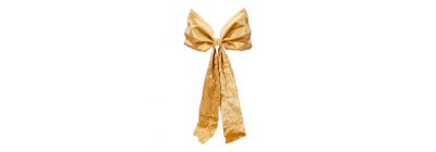 Lazo navideño afelpado dorado
