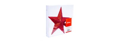 Estrella navideña escarchada 20cm rojo