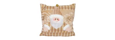 Cojín navideño Santa beige-dorado