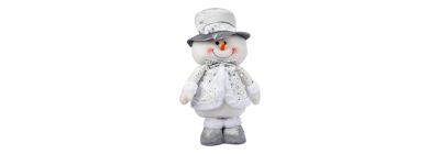 Muñeco nieve escarchado plateado