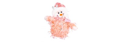 Muñeco nieve colgante rosado