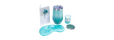Set regalo 5pzas turquesa y plateado