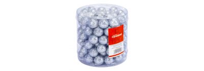 Fruto navideño escarchado plateado