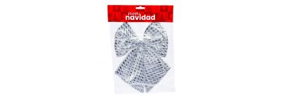 Lazo navideño plateado