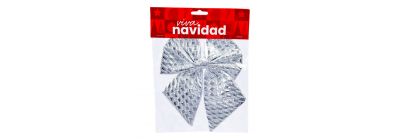 Lazo navideño plateado