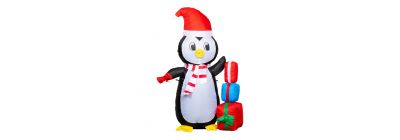 Inflable pingüino navideño