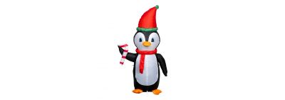 Inflable pingüino navideño
